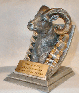 4 inch tall tall Ram school, club, team mascot statue